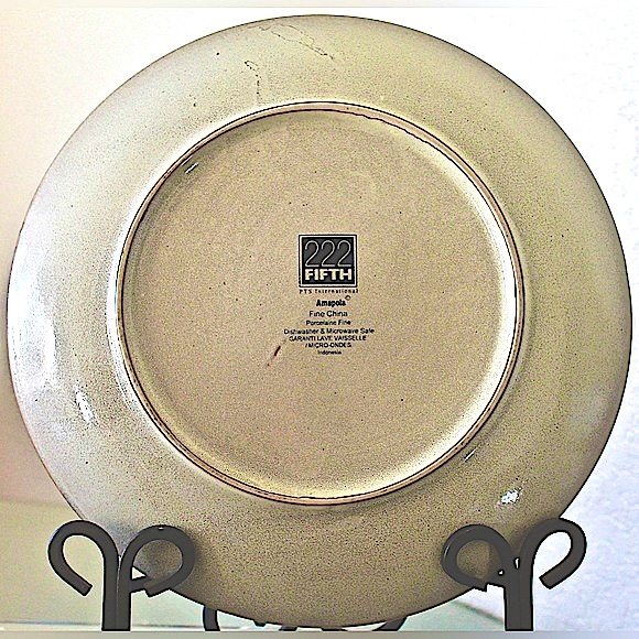 222 FIFTH AMAPOLA DINNER PLATE RED POPPIES 10 3/4TH INCH - Picture 4 of 5